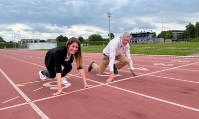 Foto Maaike De Vreese en fractievoorzitter Geert Van Tieghem